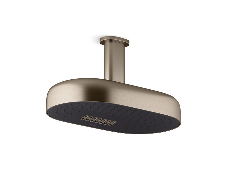 KOHLER K-26295-G Statement Oblong 14" two-function rainhead, 1.75 gpm