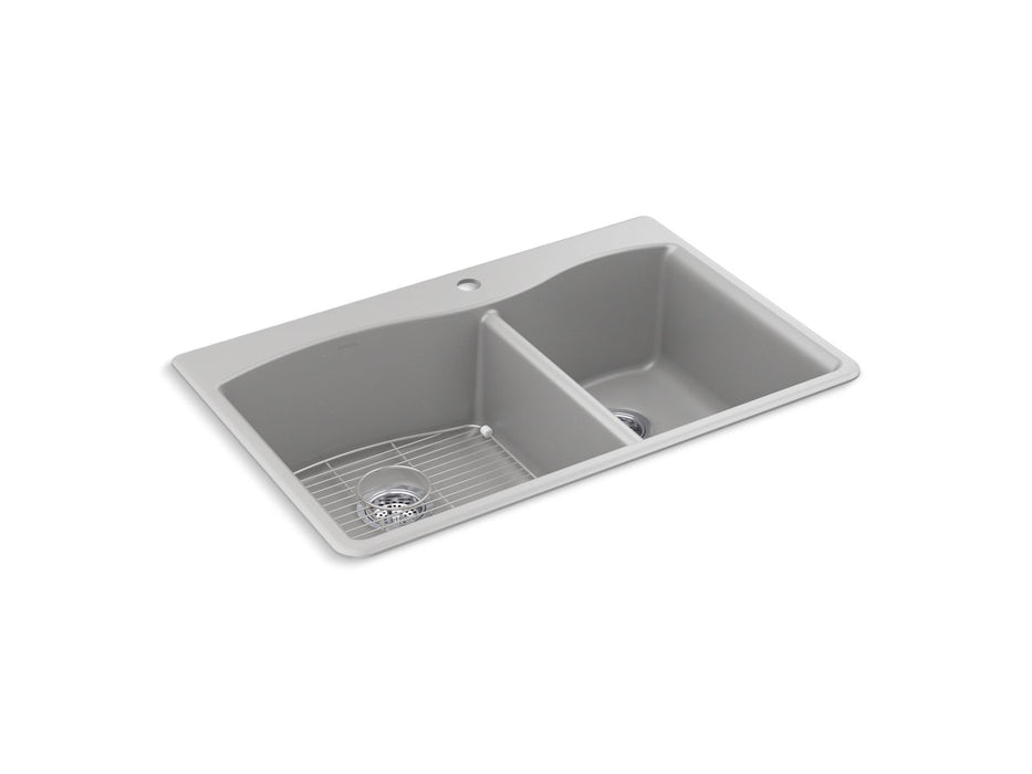 KOHLER K-28002-1 Kennon 33" top-/undermount double-bowl kitchen sink