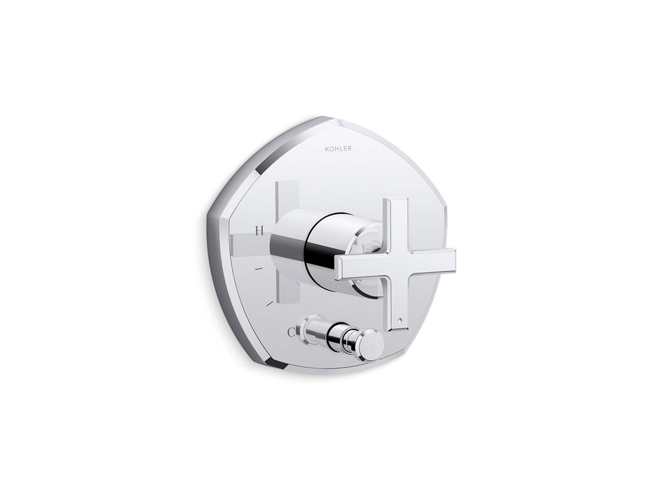 KOHLER K-T27044-3 Occasion Rite-Temp valve trim with push-button diverter and cross handle