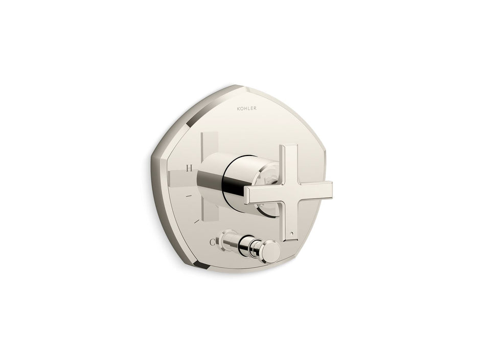 KOHLER K-T27044-3 Occasion Rite-Temp valve trim with push-button diverter and cross handle