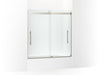 KOHLER K-702419-L Levity Plus Frameless sliding bath door, 61-9/16" H x 56-5/8 - 59-5/8" W, with 5/16"-thick Crystal Clear glass