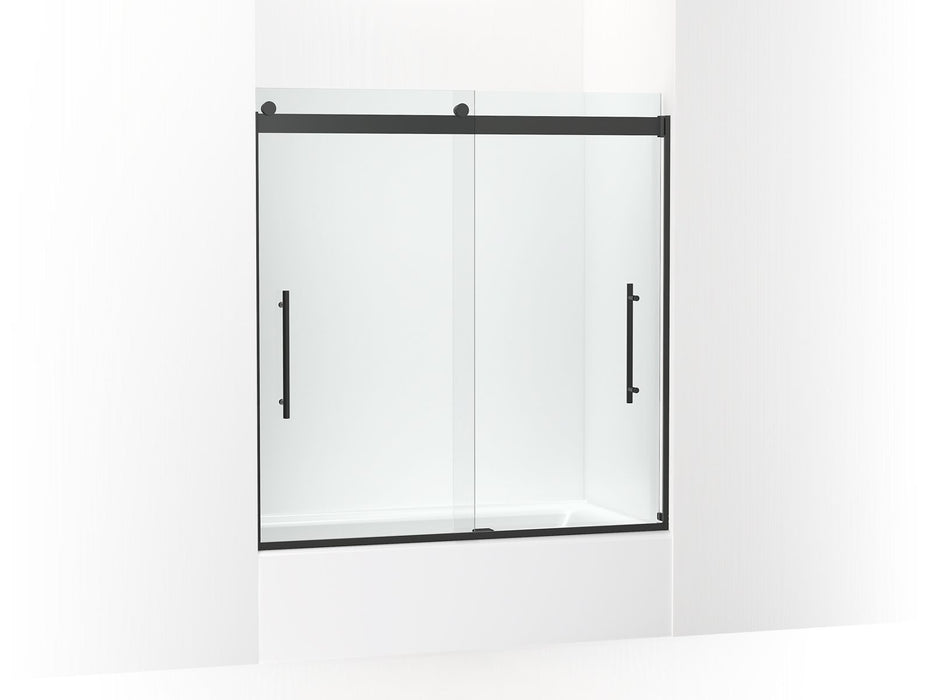 KOHLER K-702419-L Levity Plus Frameless sliding bath door, 61-9/16" H x 56-5/8 - 59-5/8" W, with 5/16"-thick Crystal Clear glass