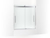 KOHLER K-702419-L Levity Plus Frameless sliding bath door, 61-9/16" H x 56-5/8 - 59-5/8" W, with 5/16"-thick Crystal Clear glass
