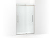 KOHLER Levity Plus Frameless sliding shower door, 77-9/16" H x 44-5/8 - 47-5/8" W, with 5/16"-thick Crystal Clear glass