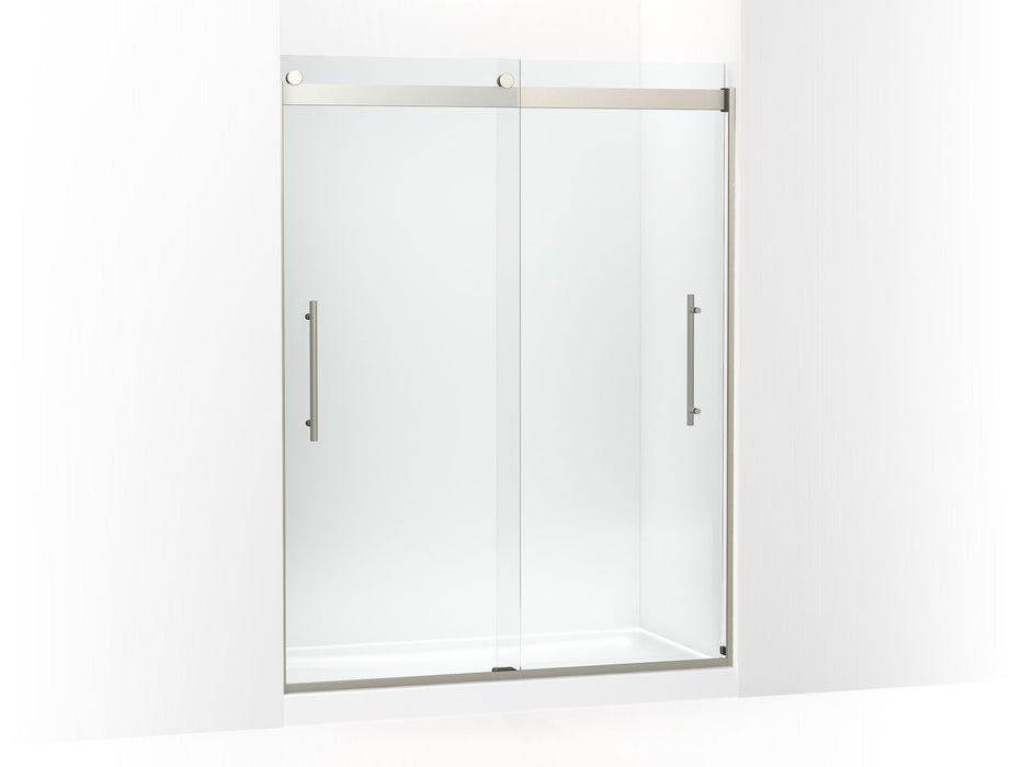 KOHLER K-702423-L Levity Plus Frameless sliding shower door, 77-9/16" H x 56-5/8 - 59-5/8" W, with 5/16"-thick Crystal Clear glass