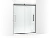 KOHLER K-702423-L Levity Plus Frameless sliding shower door, 77-9/16" H x 56-5/8 - 59-5/8" W, with 5/16"-thick Crystal Clear glass