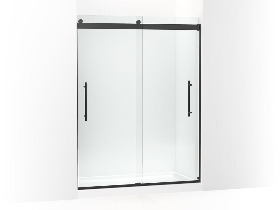 KOHLER K-702423-L Levity Plus Frameless sliding shower door, 77-9/16" H x 56-5/8 - 59-5/8" W, with 5/16"-thick Crystal Clear glass