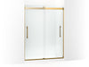 KOHLER K-702423-L Levity Plus Frameless sliding shower door, 77-9/16" H x 56-5/8 - 59-5/8" W, with 5/16"-thick Crystal Clear glass