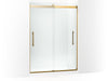 KOHLER K-702429-L Levity Plus Frameless sliding shower door, 81-5/8" H x 56-5/8 - 59-5/8" W, with 3/8"-thick Crystal Clear glass
