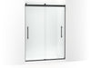 KOHLER K-702429-L Levity Plus Frameless sliding shower door, 81-5/8" H x 56-5/8 - 59-5/8" W, with 3/8"-thick Crystal Clear glass