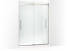 KOHLER K-702429-L Levity Plus Frameless sliding shower door, 81-5/8" H x 56-5/8 - 59-5/8" W, with 3/8"-thick Crystal Clear glass