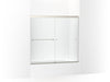 KOHLER K-707001-L Revel Sliding bath door, 55-1/2" H x 56-5/8 - 59-5/8" W, with 5/16" thick Crystal Clear glass