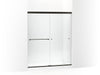 KOHLER Revel Sliding shower door, 70" H x 56-5/8 - 59-5/8" W, with 5/16" thick Crystal Clear glass