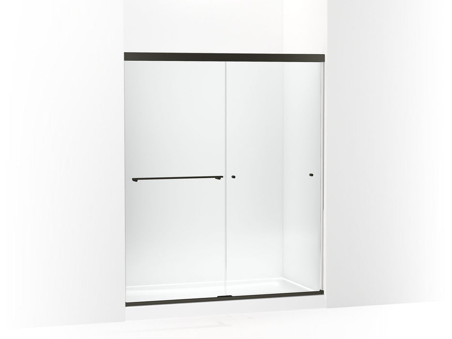 KOHLER Revel Sliding shower door, 70" H x 56-5/8 - 59-5/8" W, with 5/16" thick Crystal Clear glass
