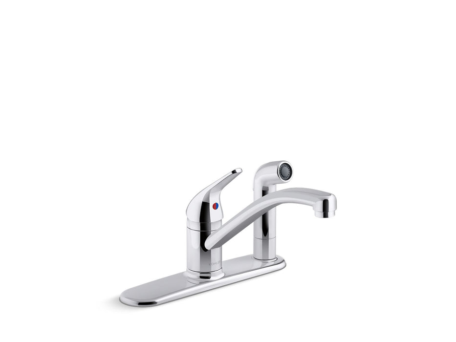 KOHLER K-30615 Jolt Single-handle kitchen sink faucet with side sprayer
