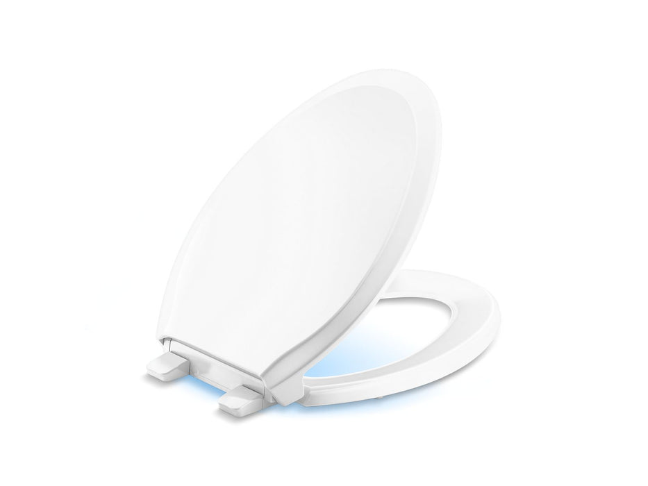 KOHLER K-24764-RL Rutledge Nightlight ReadyLatch Quiet-Close elongated toilet seat