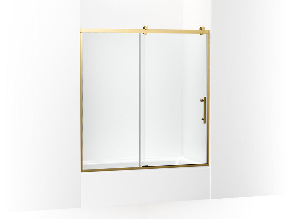 KOHLER Rely 62-1/2" H sliding bath door with 3/8"-thick glass