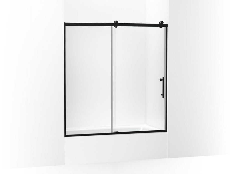 KOHLER Rely 62-1/2" H sliding bath door with 3/8"-thick glass