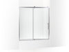 KOHLER Rely 62-1/2" H sliding bath door with 3/8"-thick glass