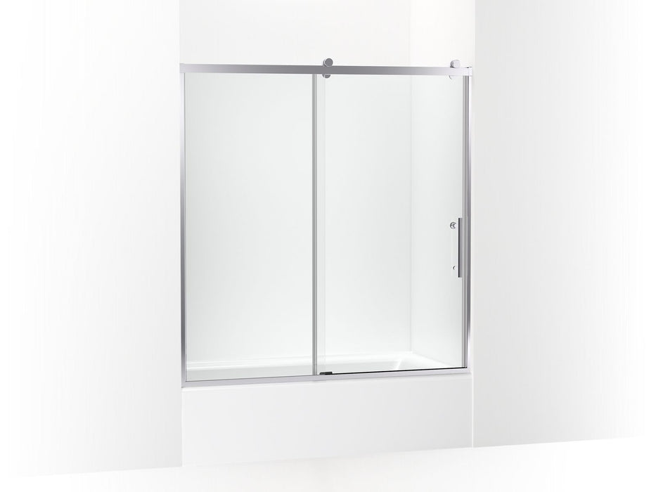 KOHLER Rely 62-1/2" H sliding bath door with 3/8"-thick glass