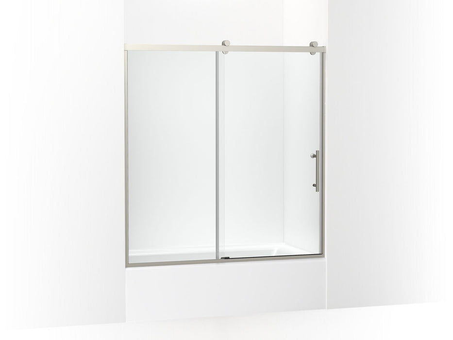 KOHLER Rely 62-1/2" H sliding bath door with 3/8"-thick glass