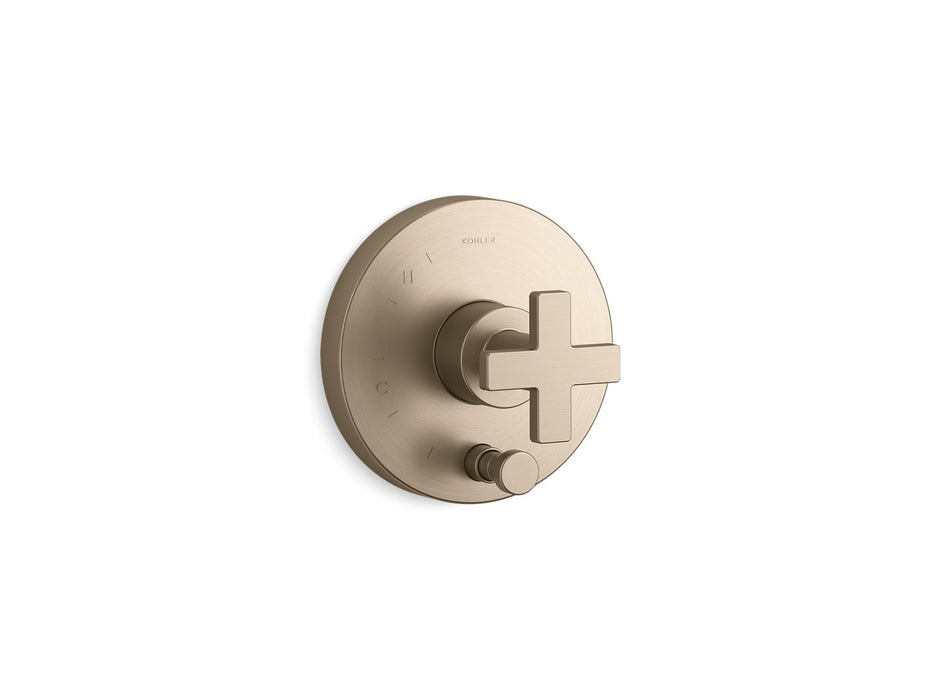 KOHLER Composed Rite-Temp valve trim with push-button diverter and cross handle