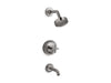 KOHLER Purist Rite-Temp bath and shower trim kit with push-button diverter and cross handle, 1.75 gpm