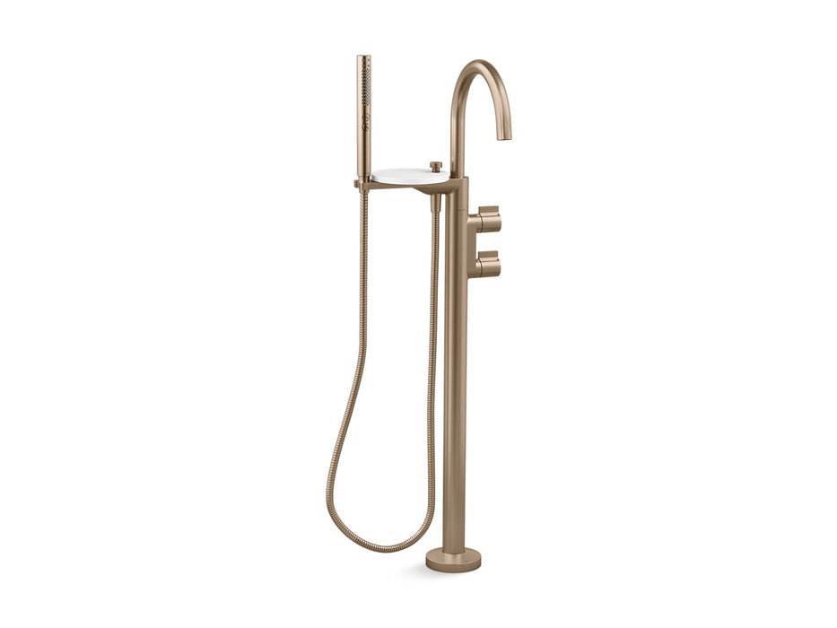 KOHLER K-T77984-4 Components Floor-mount bath filler trim with lever handles and handshower