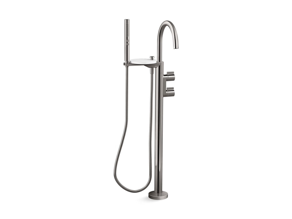 KOHLER K-T77984-4 Components Floor-mount bath filler trim with lever handles and handshower