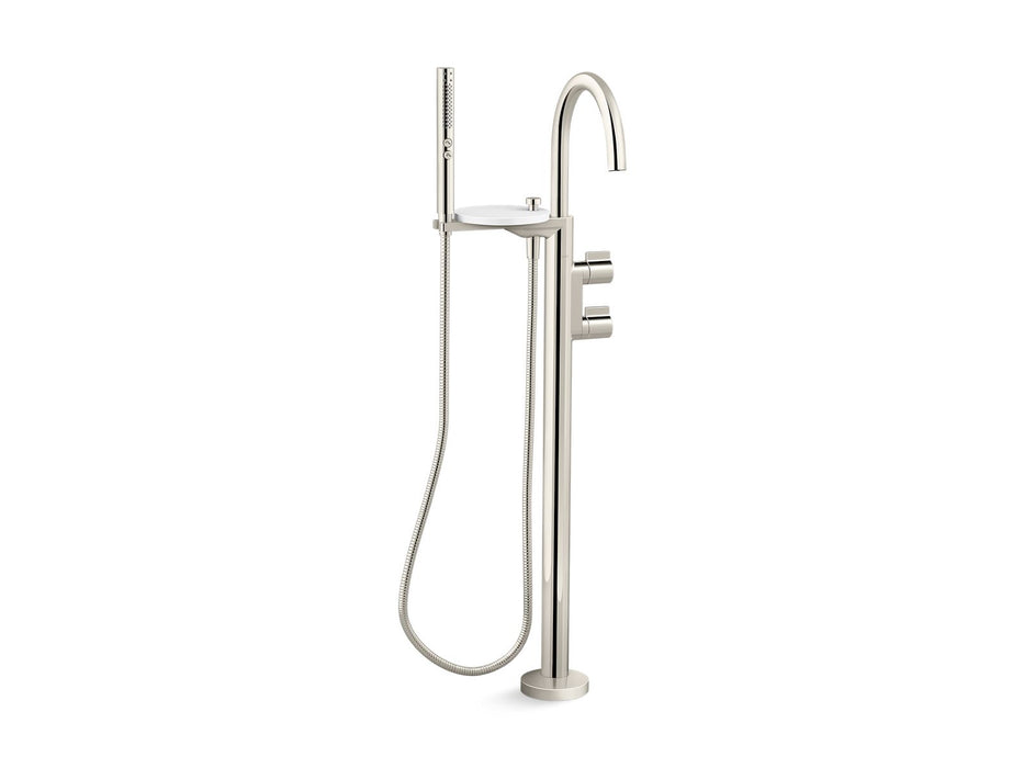 KOHLER K-T77984-4 Components Floor-mount bath filler trim with lever handles and handshower