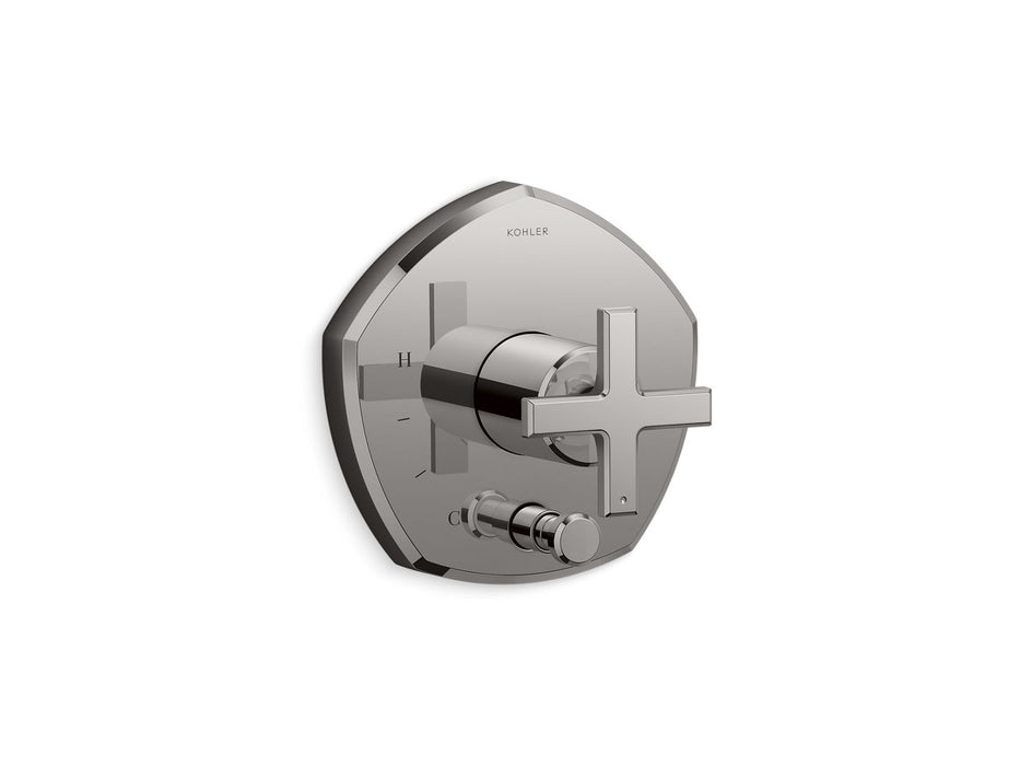 KOHLER K-T27044-3 Occasion Rite-Temp valve trim with push-button diverter and cross handle