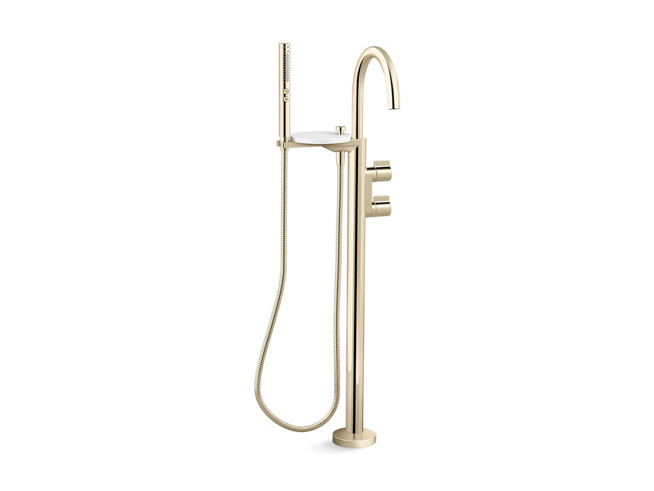 KOHLER K-T77984-4 Components Floor-mount bath filler trim with lever handles and handshower
