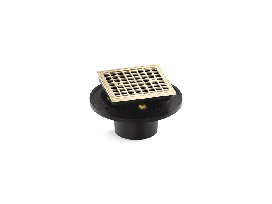 KOHLER K-22673 Clearflo Square brass tile-in shower drain