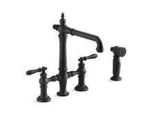 Load image into Gallery viewer, KOHLER K-76519-4 Artifacts Two-hole bridge kitchen sink faucet with side sprayer
