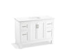 KOHLER K-28383-ASB Quo 48" bathroom vanity cabinet with sink and quartz top