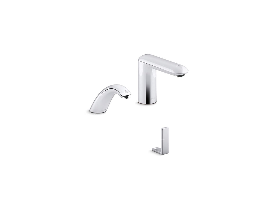 KOHLER K-181029-BK1 Kumin Curve Touchless lavatory faucet and soap dispenser with Kinesis sensor technology, AC-powered, 0.5 gpm
