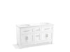 KOHLER K-31246-ASB Quo 60" bathroom vanity cabinet with sinks and quartz top