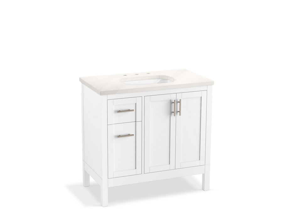 KOHLER K-39605-ASB Hadron 36" bathroom vanity cabinet with sink and quartz top