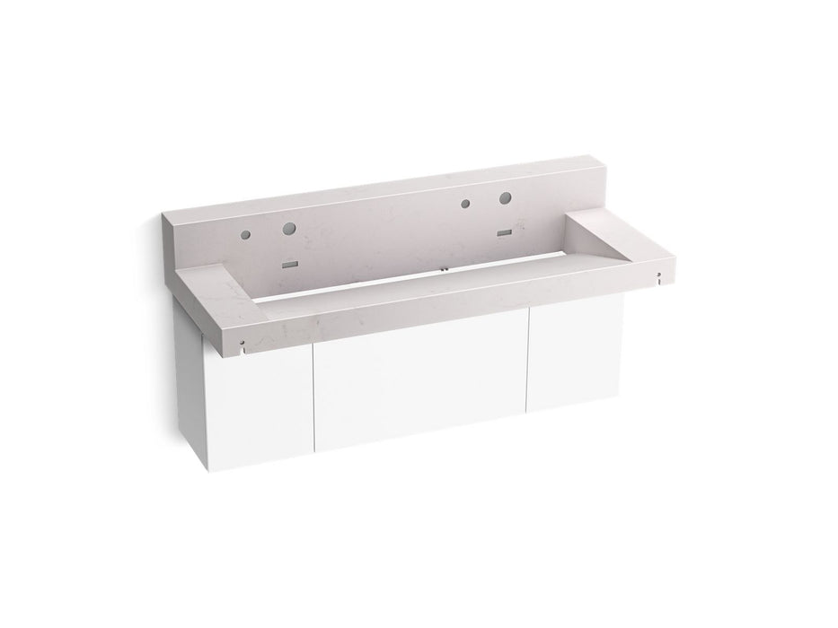 KOHLER Constellation 60" wall-mount trough lavatory system with backsplash