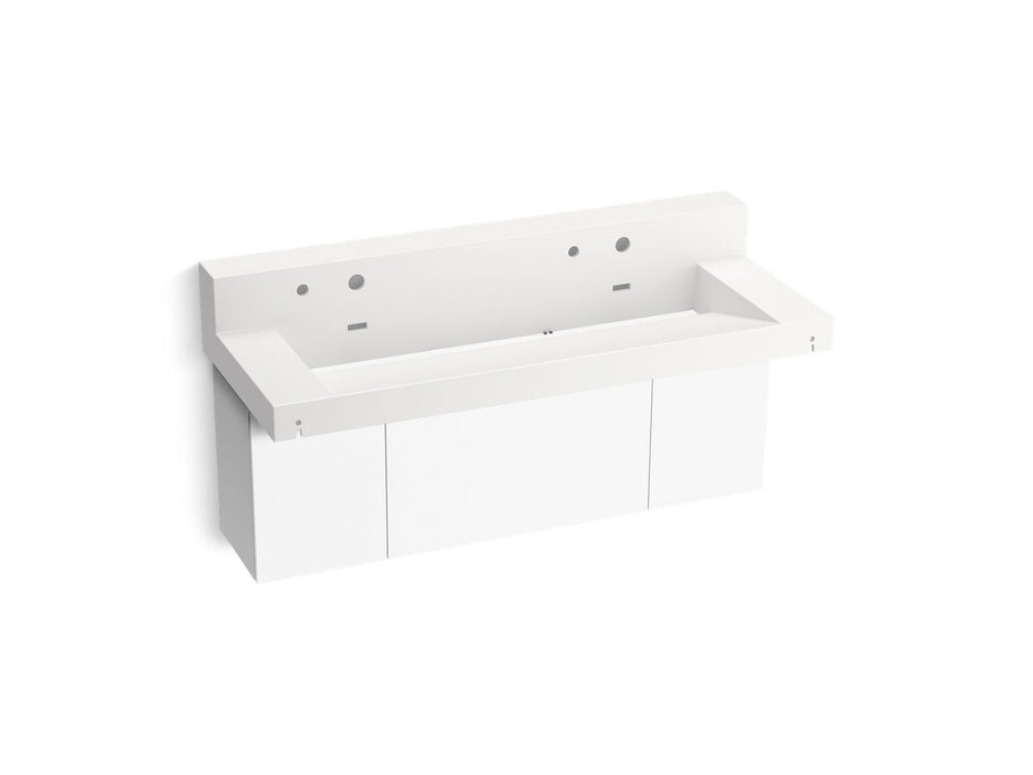 KOHLER Constellation 60" wall-mount trough lavatory system with backsplash