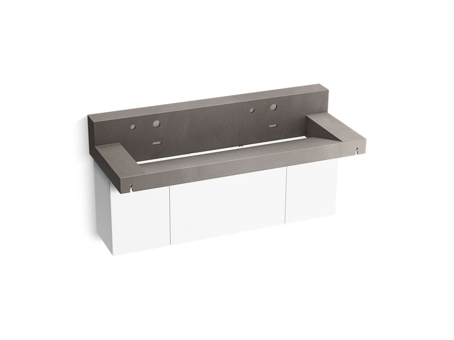 KOHLER Constellation 60" wall-mount trough lavatory system with backsplash