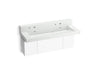 KOHLER Constellation 60" wall-mount trough lavatory system with backsplash