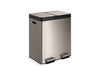 KOHLER K-23828 82-liter stainless steel dual-bin step trash can