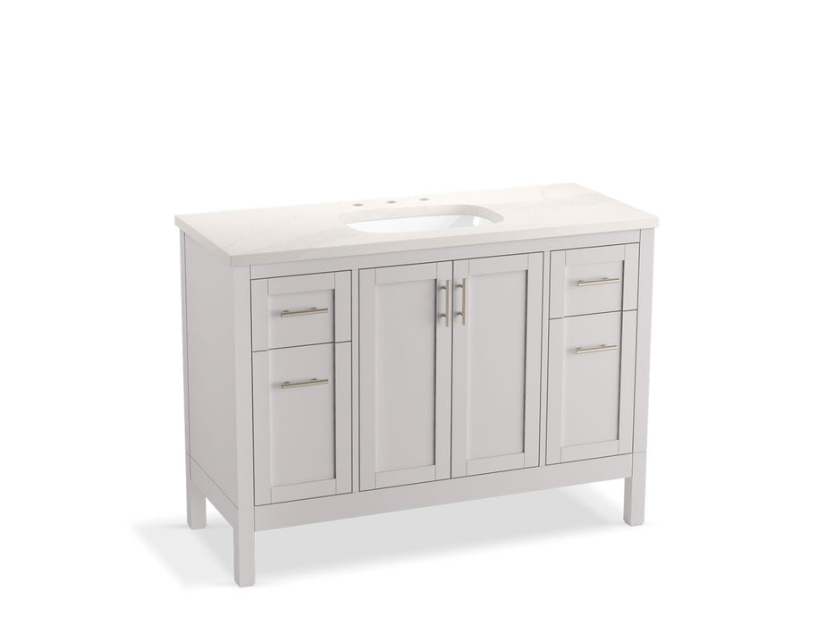 KOHLER K-39606-ASB Hadron 48" bathroom vanity cabinet with sink and quartz top