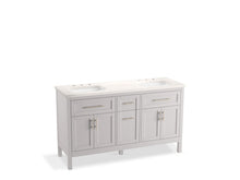 Load image into Gallery viewer, KOHLER K-39607-ASB Hadron 60&amp;quot; bathroom vanity cabinet with sinks and quartz top
