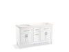 KOHLER K-39607-ASB Hadron 60" bathroom vanity cabinet with sinks and quartz top