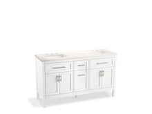 Load image into Gallery viewer, KOHLER K-39607-ASB Hadron 60&amp;quot; bathroom vanity cabinet with sinks and quartz top
