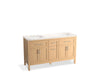 KOHLER K-39607-ASB Hadron 60" bathroom vanity cabinet with sinks and quartz top