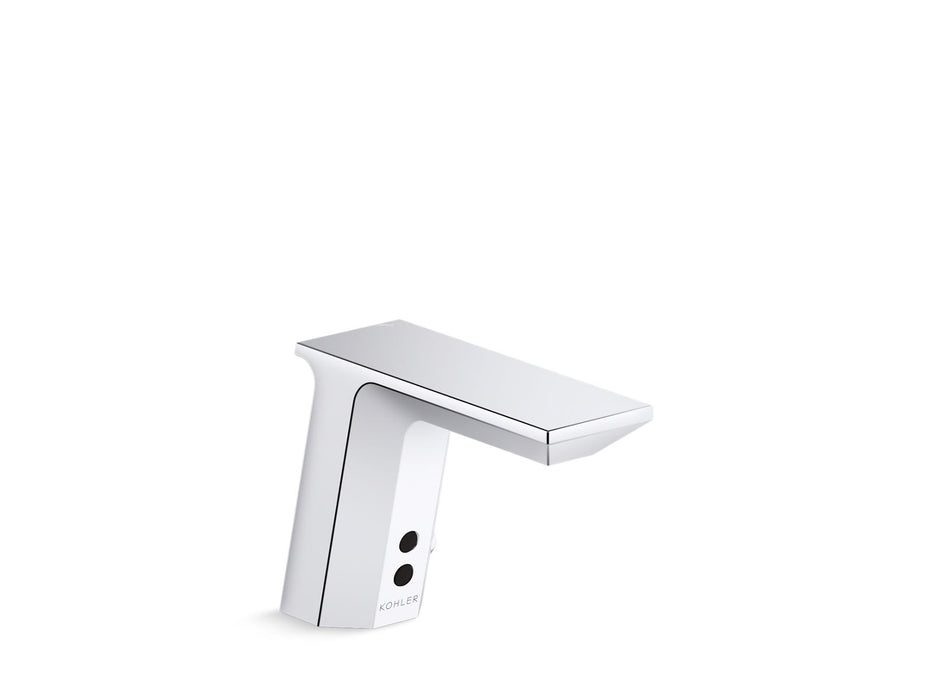 KOHLER K-13468-SATA Geometric Touchless single-hole lavatory faucet with Insight sensor technology and temperature mixer, AC-powered, less drain, 0.35 gpm
