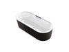 KOHLER Volute 70-7/8" x 30-3/8" freestanding bath with shroud